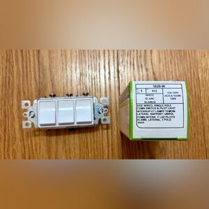 New Leviton 1755-W 3 Rocker Switch - White